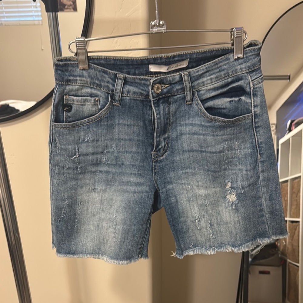 KanCan Light Blue Distressed Jean Shorts
